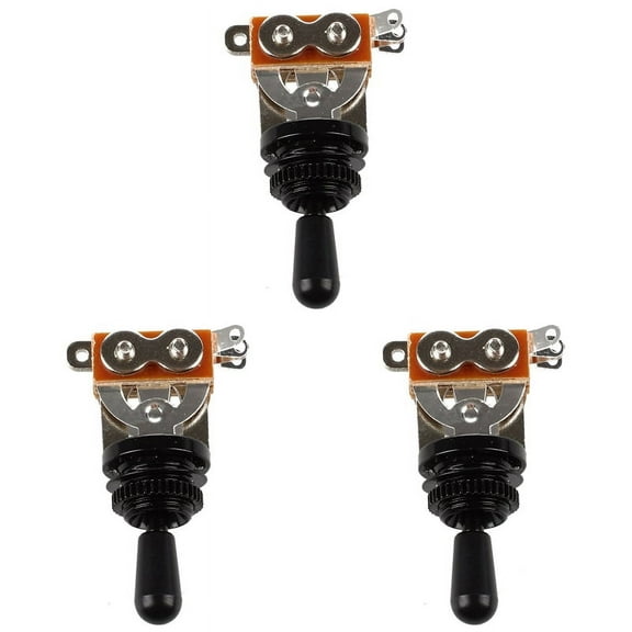 3X Black Tip 3 Way Toggle Switch Pickup Selector for Electric Guitar
