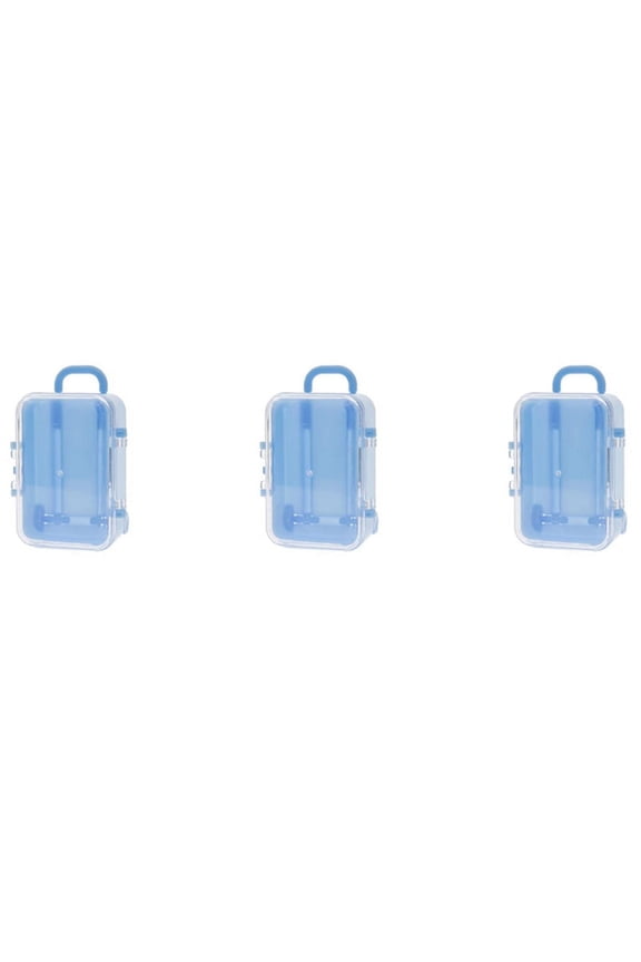 3X Blue Mini Travel Suitcase Box Personality Wedding Box Luggage Trolley Case Toy