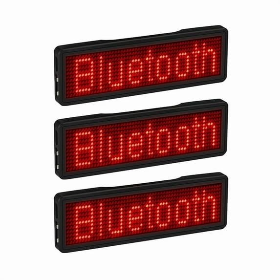 3X Bluetooth LED Name Badge Rechargeable Light Sign DIY Programmable Scrolling Message Board Display LED,Type 1