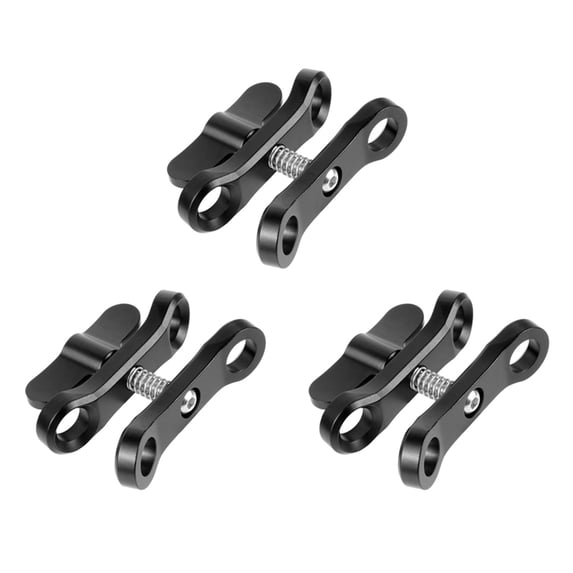 3X CNC Butterfly Clip Diving Clamp Light Connector Mount Tripod Adapter for Go Pro 7 Sports SLR