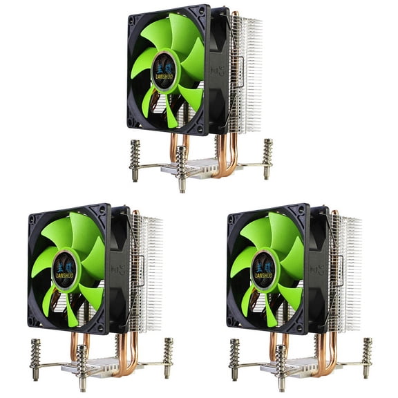 3X CPU Cooler 2 Heat Pipes Ultra Quiet Cooler Fan CPU Radiator for LGA 2011 X79 X99 X299 (3Pin Single Fan),3 x CPU Radiator,dark green