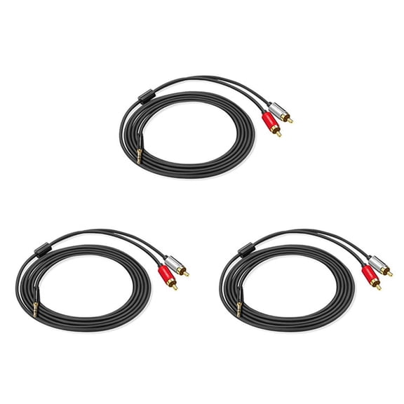 3X Cable to 3.5 Audio Cable 3.5mm Jack Aux Cable for Phone Edifer Home Theater DVD (2M)