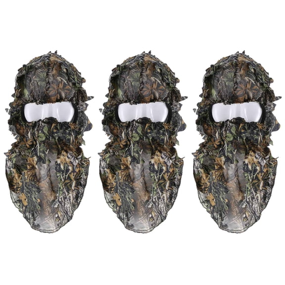 3X Camouflage Hunting 3D Face Mask Hood Outdoor Hunting Fishing Headgear Camo Hat,3 x Outdoor mask headgear,Camouflage