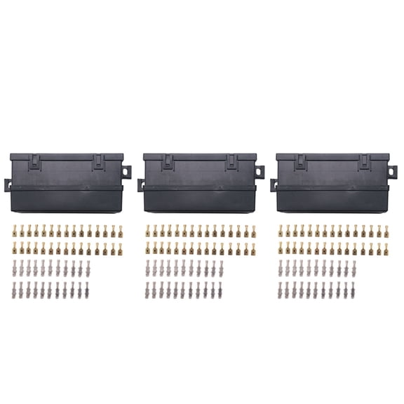 3X Car 11 Way Fuse Holder Relay Box with Terminals Relays Waterproof Connectors
