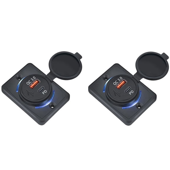 3X Car Charger Socket 18W and QC 3.0 USB Quick Charge Socket Quick Charge 3.0 QC 3.0 for Car Boat Marine Rv Mobile