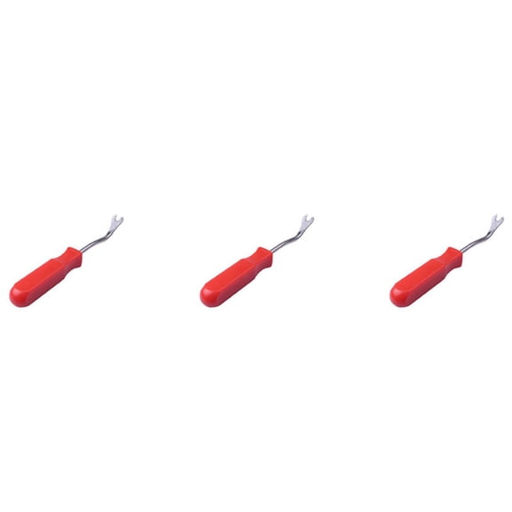 3X Car Door Interior Trim Clip Panel Upholstery Fastener Clip Remover Tool Screwdriver Nail Puller 4 Inch Red,3 x Car interior tools,Red & silver