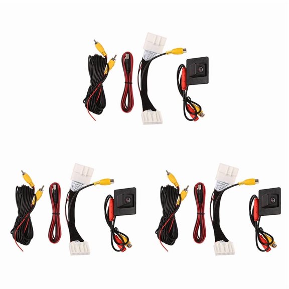 3X Car Rear View Camera Parking Assist Camera for 2 / Demio Hatchback (DJ) 14-21 Compatible Factory Screen Cable,3 * camera 3 set * wiring harness,black