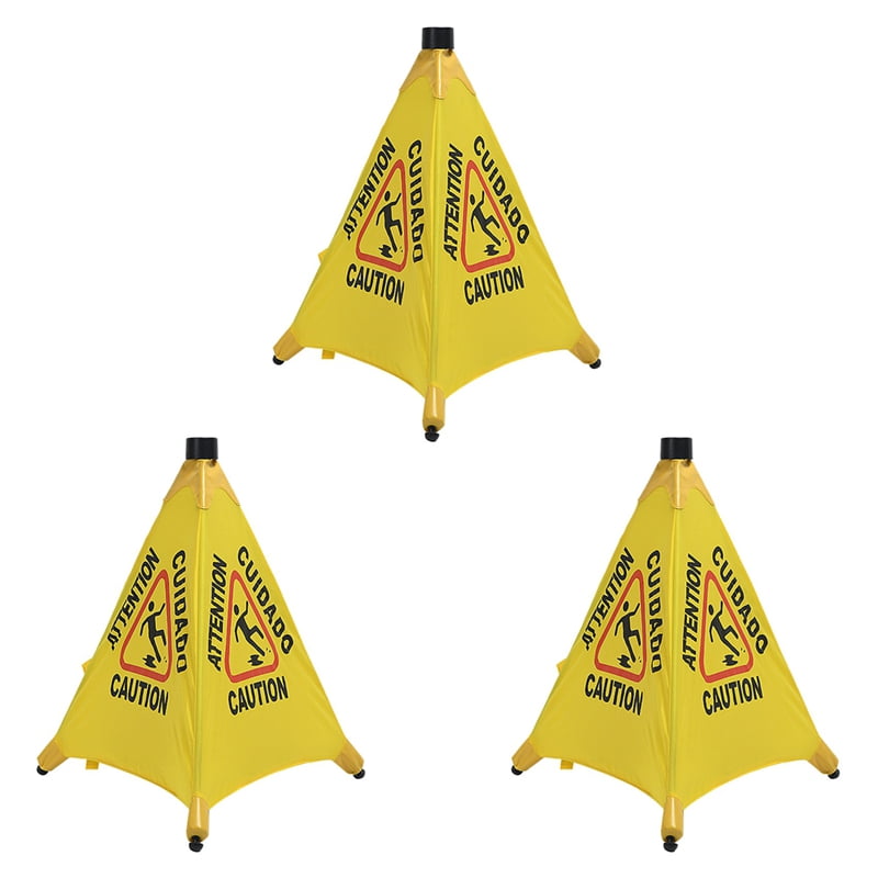 3X Caution Wet Floor Sign, Slippery When Wet Pops Up Sign, Wall Mounted ...