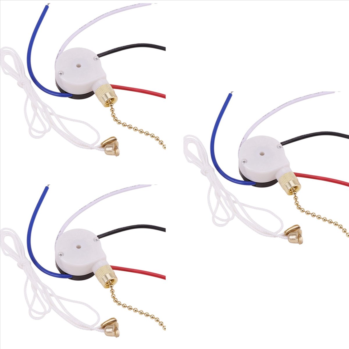 3X Ceiling Fan Switch Kit 3Speed 4 Wire, Zipper Speed Control Switch ...