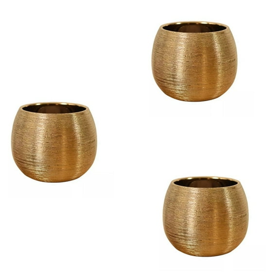 3X Ceramic Plant Pot Planter Gold-Plated Flower Pot Flowerpot Flower Vase Plant Pot