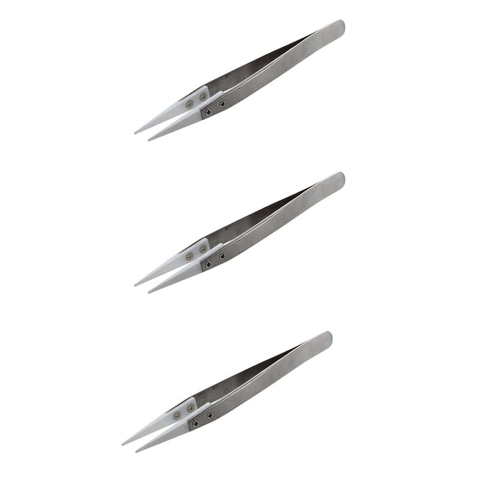 Slite Tech Instruments 3x Articulation Tweezers - Straight, Barrel Style (Miller Pattern) - Made In Pakistan - View #2