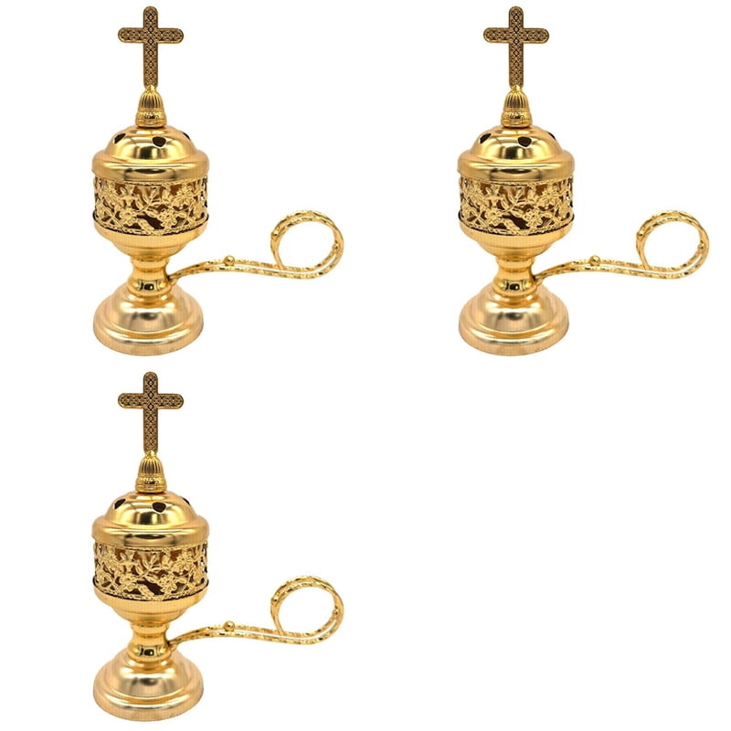 3X Charcoal Incense Burner Gold Incense Holder Charcoal for Incense Burner Censer Incense Burner Catholic Incense Burner