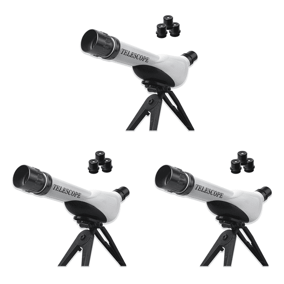 3X Children HD Astronomical Telescope Camera Monocular with Multi-Eyepiece Science Education Best Toys Gifts for Kid,3 x Telescope 3 x Tripod 3 x Viewfinder 9 x Eyepiece(20x 30x 40x),Black white