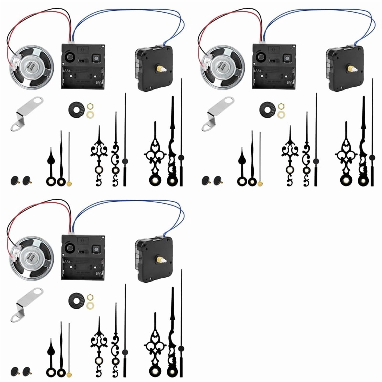3X Chiming Clock Mechanism Replacement,with Chime Melody Hour Trigger and 9 Set Hands for Vintage Grandpa Clock
