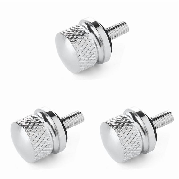 3X Chrome Billet Aluminum Seat Bolt  Cap for