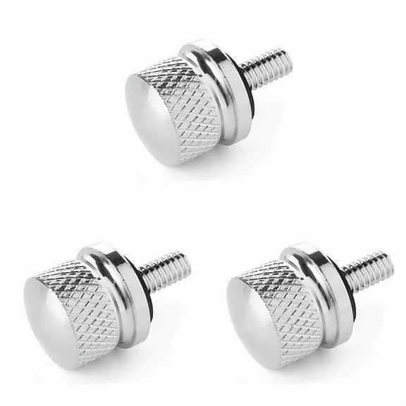 3X Chrome Billet Aluminum Seat Bolt Screw Cap for,3 * chrome seat bolt,Silver