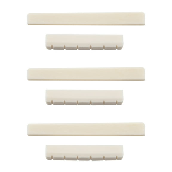 3X Classical Guitar Bone Slotted Saddle Nut Set