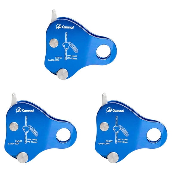3X Climbing Protective Ascender 220LB Climbing Protective Device Rope Grip Outdoor Climbing Rigging 8-13MM,Blue