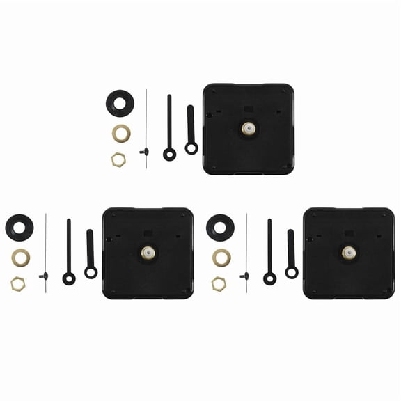 3X Clock Movement with Short Hands, 4/ 25 Inch Maximum  Thickness, 3/ 5 Inch Total Shaft Length