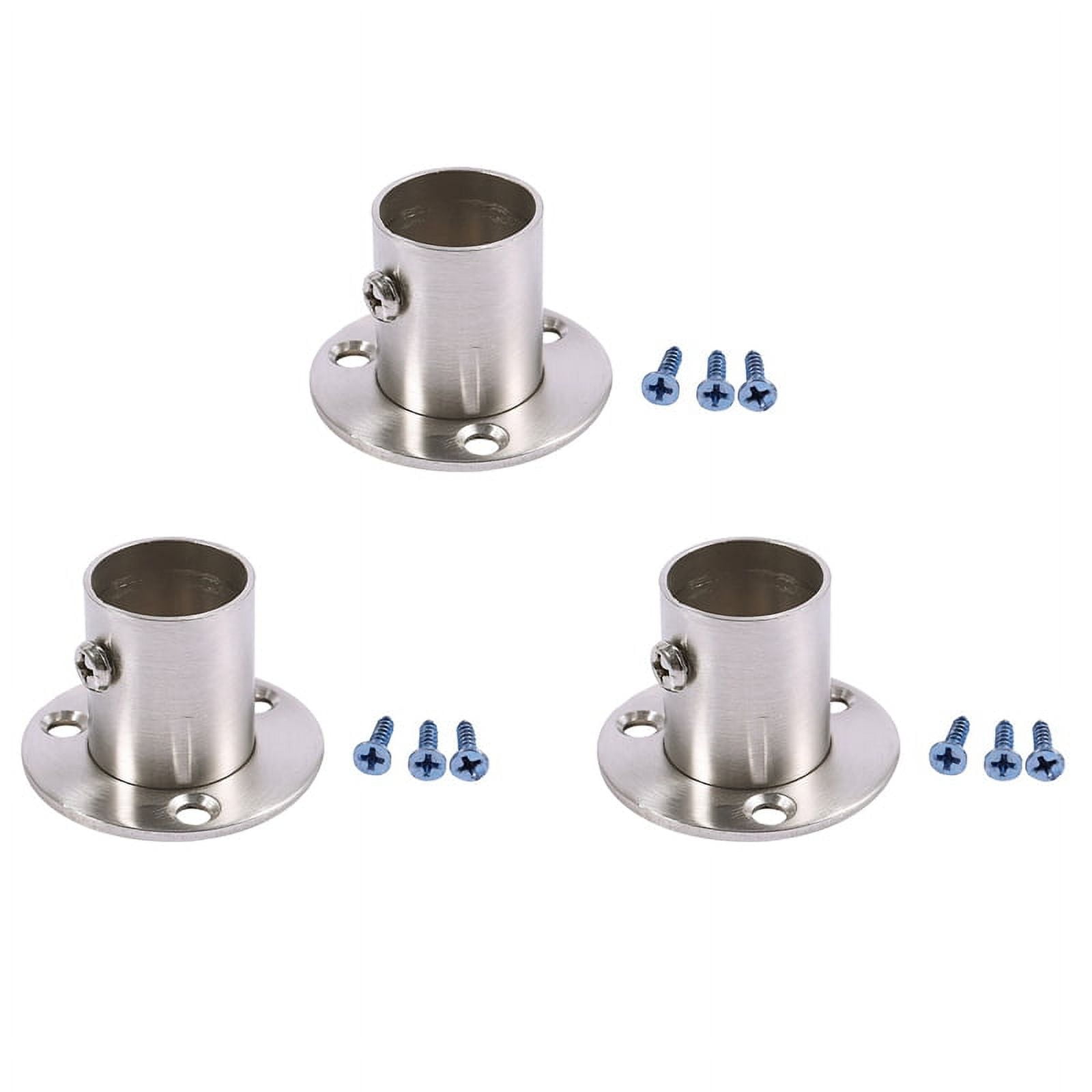 3X Closet Wardrobe 22mm Dia Pipe Hanging Rail Rod End Support Bracket ...