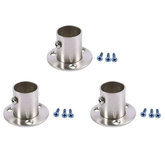 3X Closet Wardrobe 22mm Dia Pipe Hanging Rail Rod End Support Bracket
