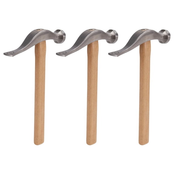 3X Cobbler Shoe Repair Hammer Wood Handle Leather Work Shoemaking Repairing Remmending Shoe Tool,3 * Leather Handmade hammer,Silver&wood