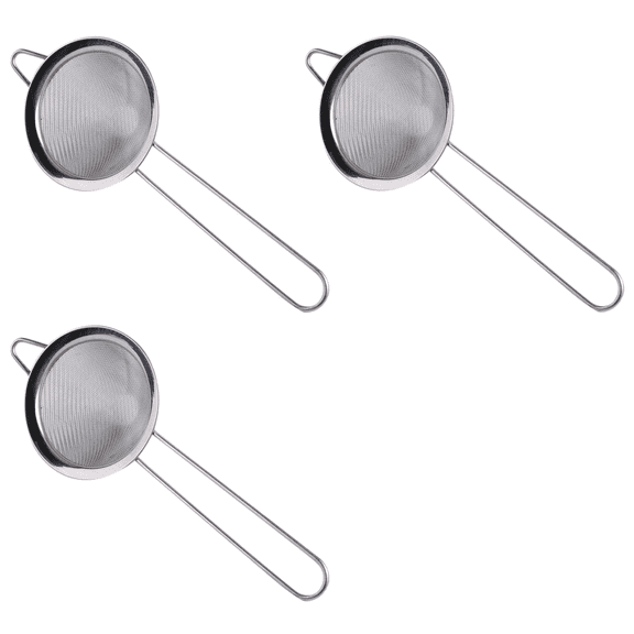 3X Cocktail Fine Strainer Stainless Steel Conical Mesh Strainer Professional Bar Tool,3 x filter,Silver