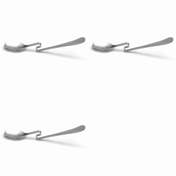 3X Cute Curved Spoon Teaspoon  Condiment Drink Hanging Tea Coffee Dessert Stainless Steel Drink Tableware