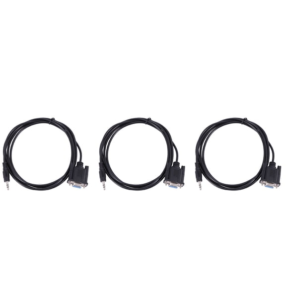 3X DB9 9 Pin VGA Female Cable ,DB 9 Female to 3.5mm (1/8In) Stereo Male Serial Data Cable-6 Feet