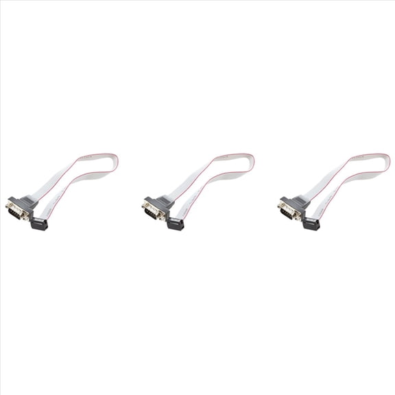 3X DB9 RS232 to 10 Pin Ribbon Cable Connector Adapter
