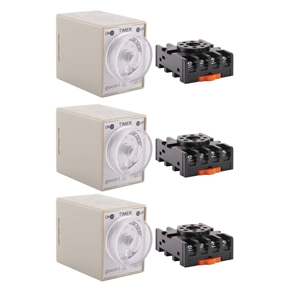3X DC 12V 0- 30S Electric Delay Timing Relay DPDT 8P W Base