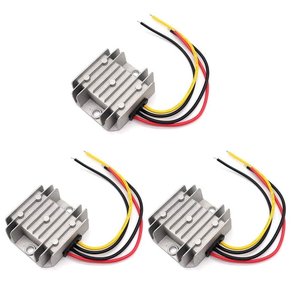 3X DC 24V to 12V Converter, Voltage Buck Converter 5A 60W, Transformer Waterproof with Aluminum Shell