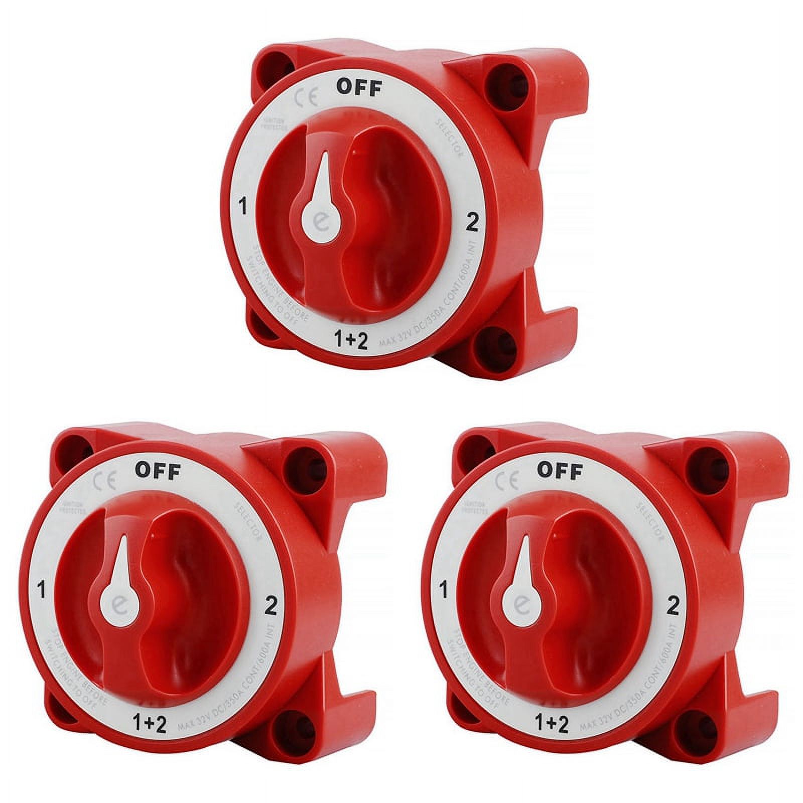 3X DC 32V 350A Battery Switch 4-Position  Marine Boat Battery  Switch Disconnect for Marine Boat