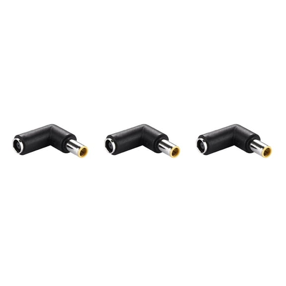 3X DC 7909 Male to DC 7909 Female Connector Power Adapter for , 90 Degree Right Angle Elbow,3 x Male to Female Connector,black