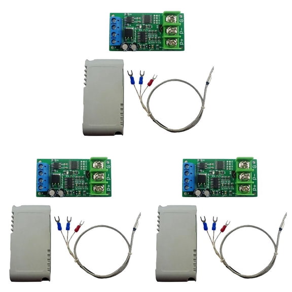 3X DC 8-25V PT100 Thermal Resistance to Temperature Converter RS485 Modbus RTU RTD Sensor Module Kit PTA9B01,Green