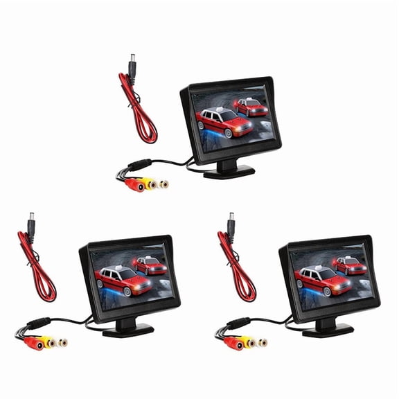 3X DC 9V-24V 4.3 Inch Car Rearview Monitor Kit TFT LCD Rear View Camera Reversing Parking System Monitor Without Camera