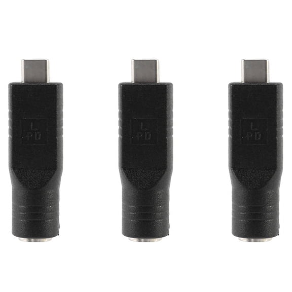 3X DC Jack 7.4 x 5.0mm Input to USB-C Type-C Power Plug Charge Adapter for Laptop Phone,3 * Power Plug Charge Adapter,black