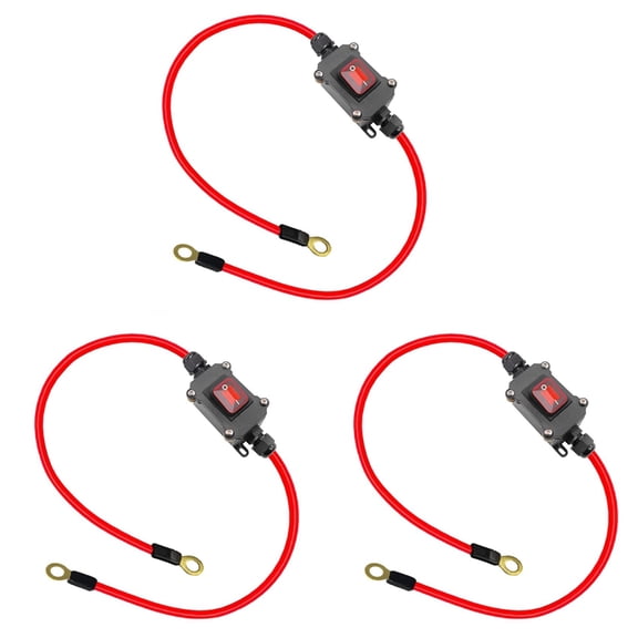 3X DC12V Inline Wire Switch DC12-24V DPST Dual Side Wiring Switch 25A IP65 with On/Off Quick Connect/Disconnect Switch
