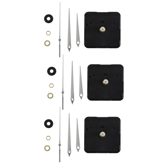 3X DIY High Torque Clock Mechanism, 3/ 10 Inch Maximum Dial Thickness, 4/ 5 Total Shaft Length (White)