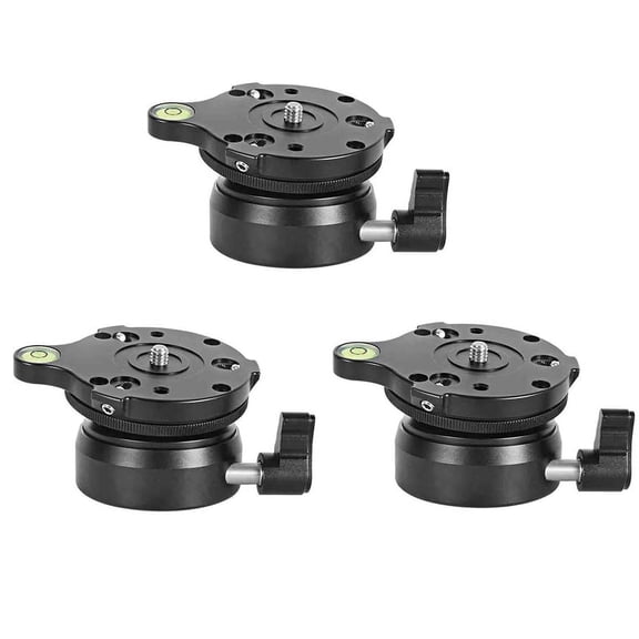 3X DY-60N Tripod Head Leveling Base Adjusting Plate with Bubble Level for DSLR Camera