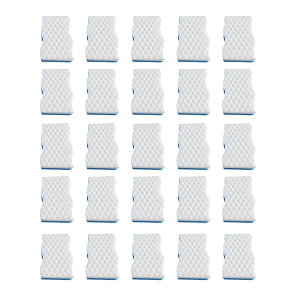 3X Density Multi Purpose Cleaning Sponge Eraser 25 Pack For Kitchen Bathroom Floor Bathtub Toilet And Baseboard (Sky Blue)