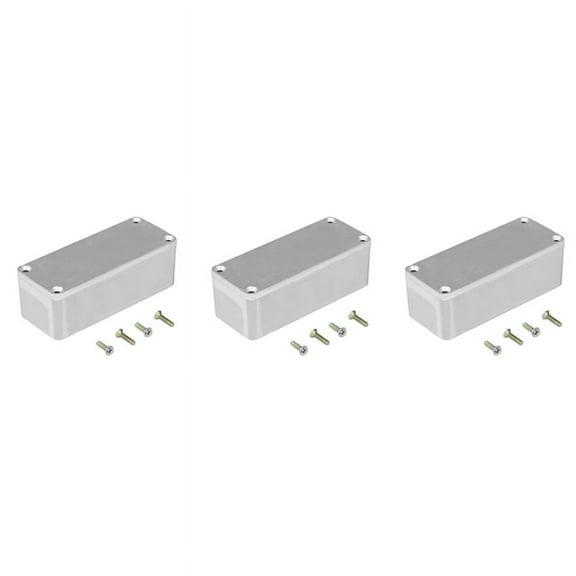 3X Aluminium Electronics Project Box Case Enclosure Instrument 1590A Style Guitar Effects Aluminium Stomp Box