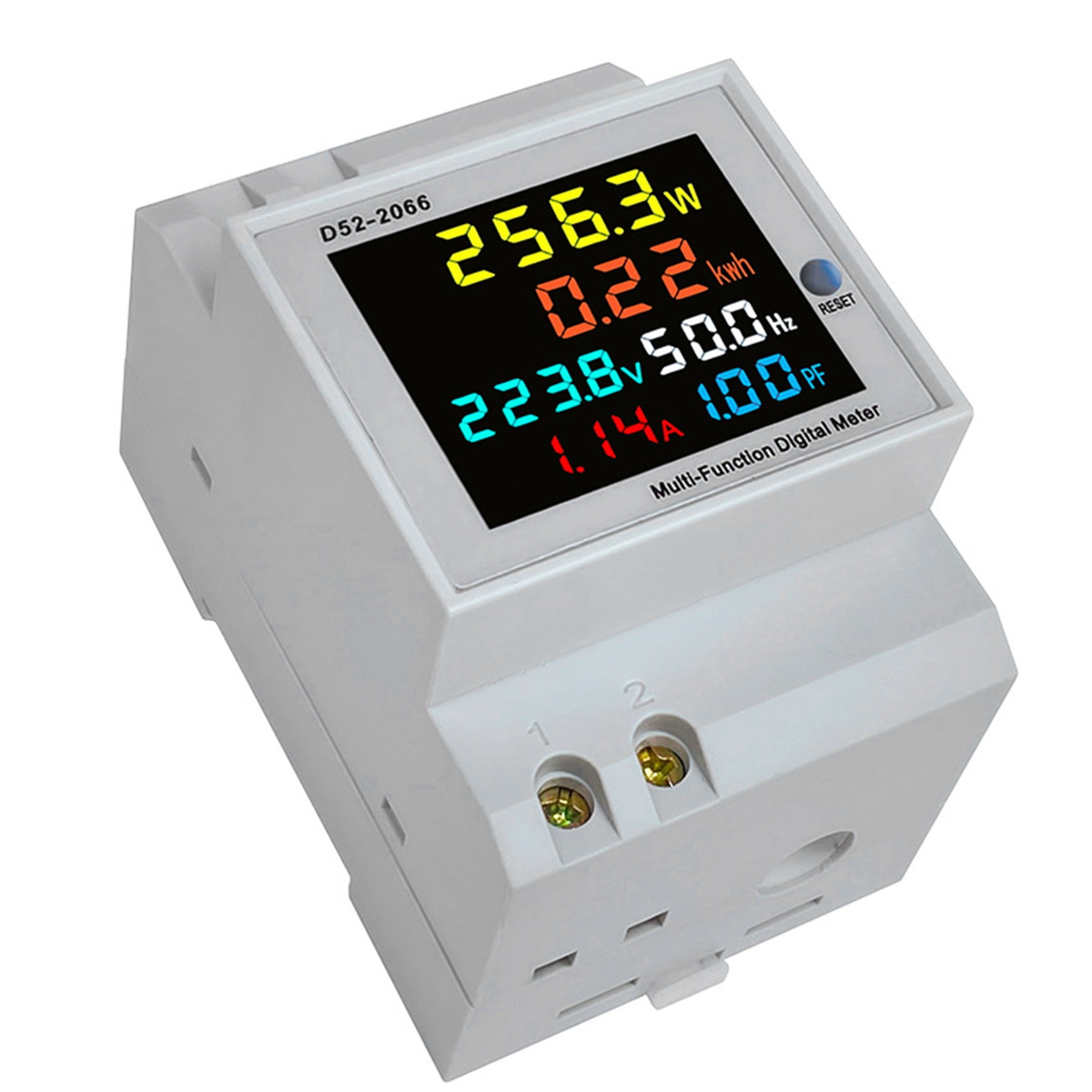 3X Din Rail AC Monitor 6IN1 40-300V 100A Voltage Current Factor Active ...
