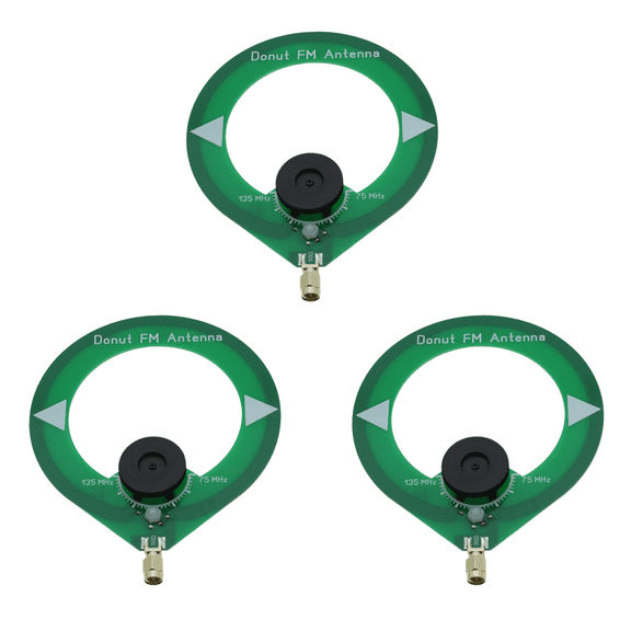 3X Donut FM Antenna 75M-135MHz FM Antenna SMA Male Interface Mini Loop Antenna,3 x FM antenna,Green