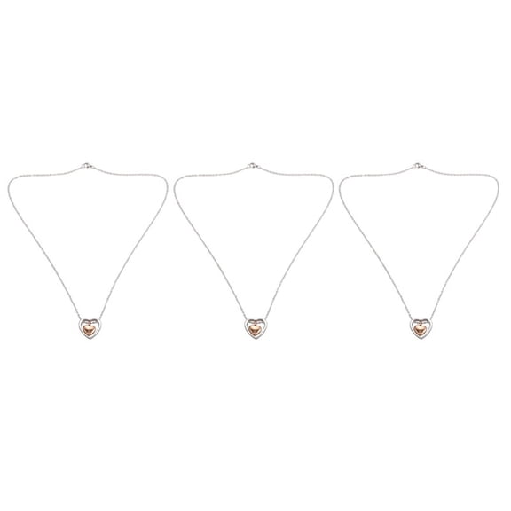 3X Double Heart Rose Gold Cremation Urn Necklace Pendant Funnel Fill Kit Keepsake Memorial Ashes
