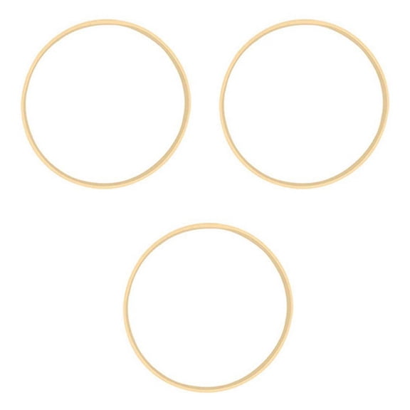 3X Dream Bamboo Rings,Wooden Circle Round Catcher DIY Hoop for Flower Wreath House Garden Plant Decor Basket 10cm