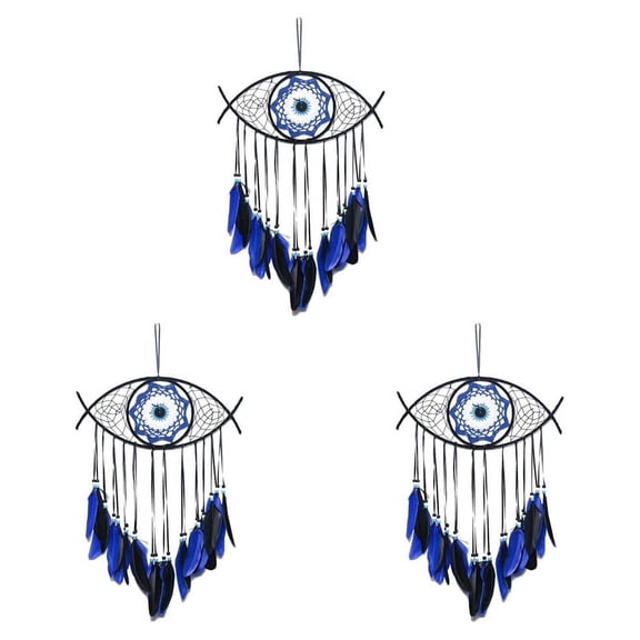 3X Dream Catchers for Bedroom Hand-Woven Macrame Wall Hanging Home Decor Good Luck Blessing Gift,3