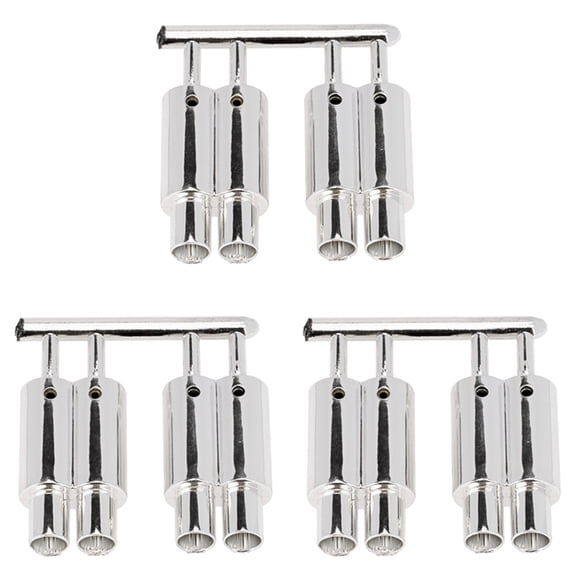 3X Dual-Outlet Exhaust Pipe Tailpipe for 1/10 RC Car Off Road Decoration Parts