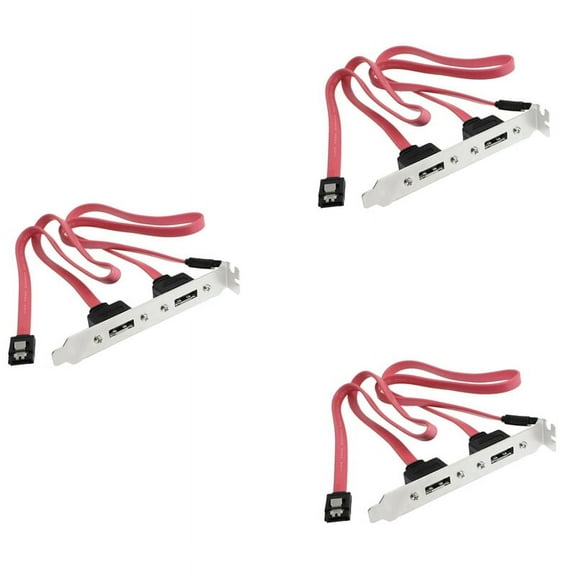 3X Dual Port SATA Serial Cable to ESATA Bracket Adapter Cable