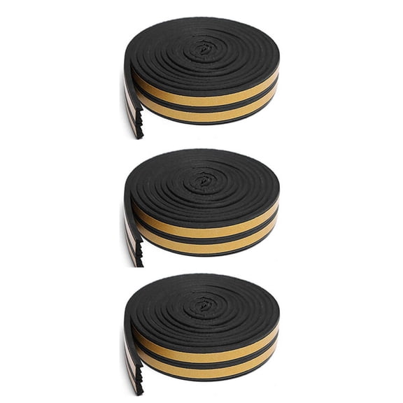 3X E Type Window Seal Door Seal Gasket Strip Sealing Tape 5M Black